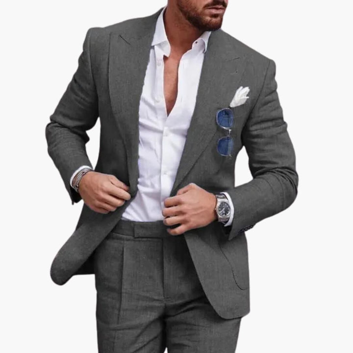 Two-Piece Tailored Suit for Men - Wedding Guest Attire