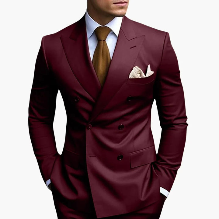 Double-Breasted Tailored Suit for Men - Formal Wedding Attire