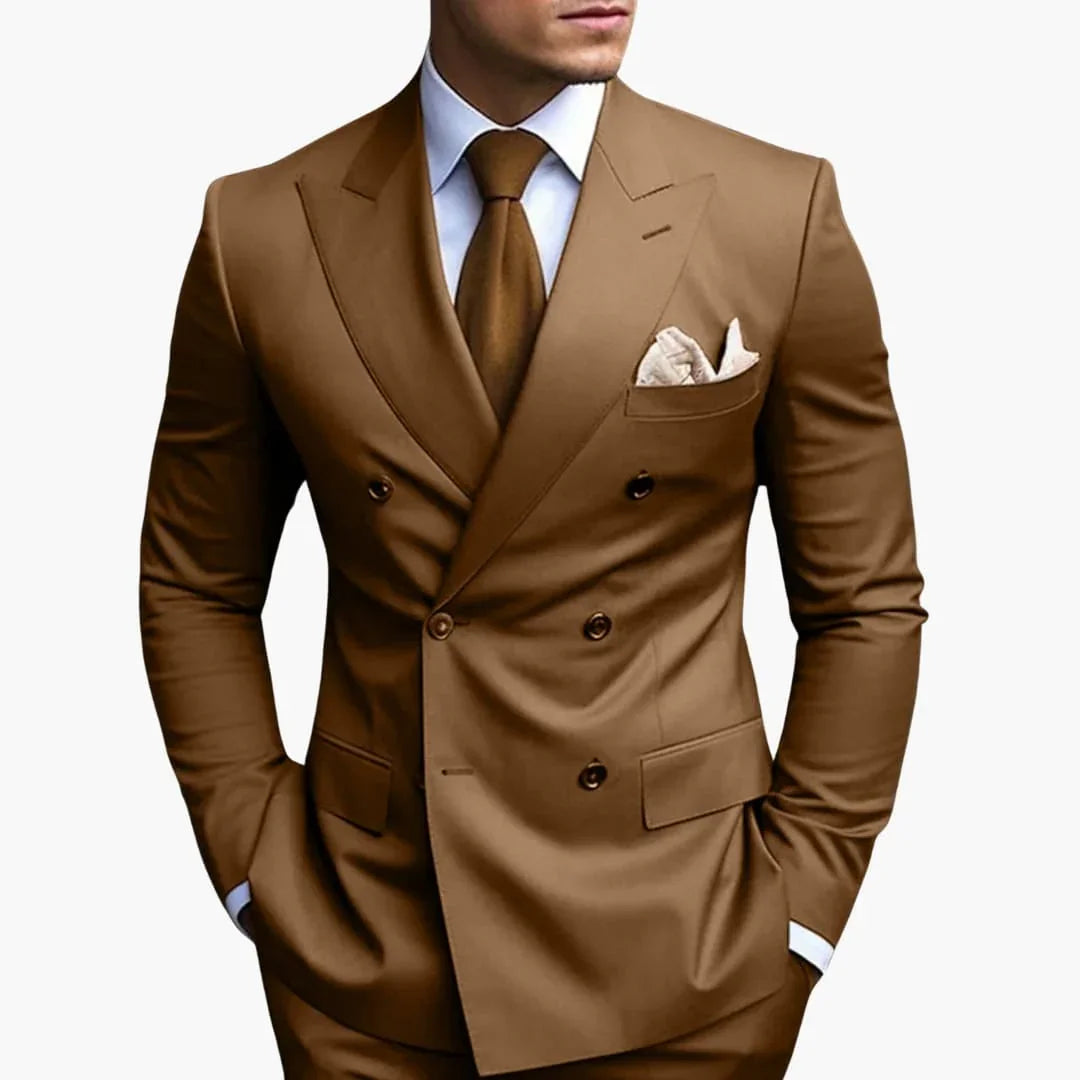 Double-Breasted Tailored Suit for Men - Formal Wedding Attire