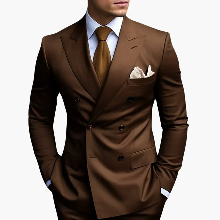 Double-Breasted Tailored Suit for Men - Formal Wedding Attire