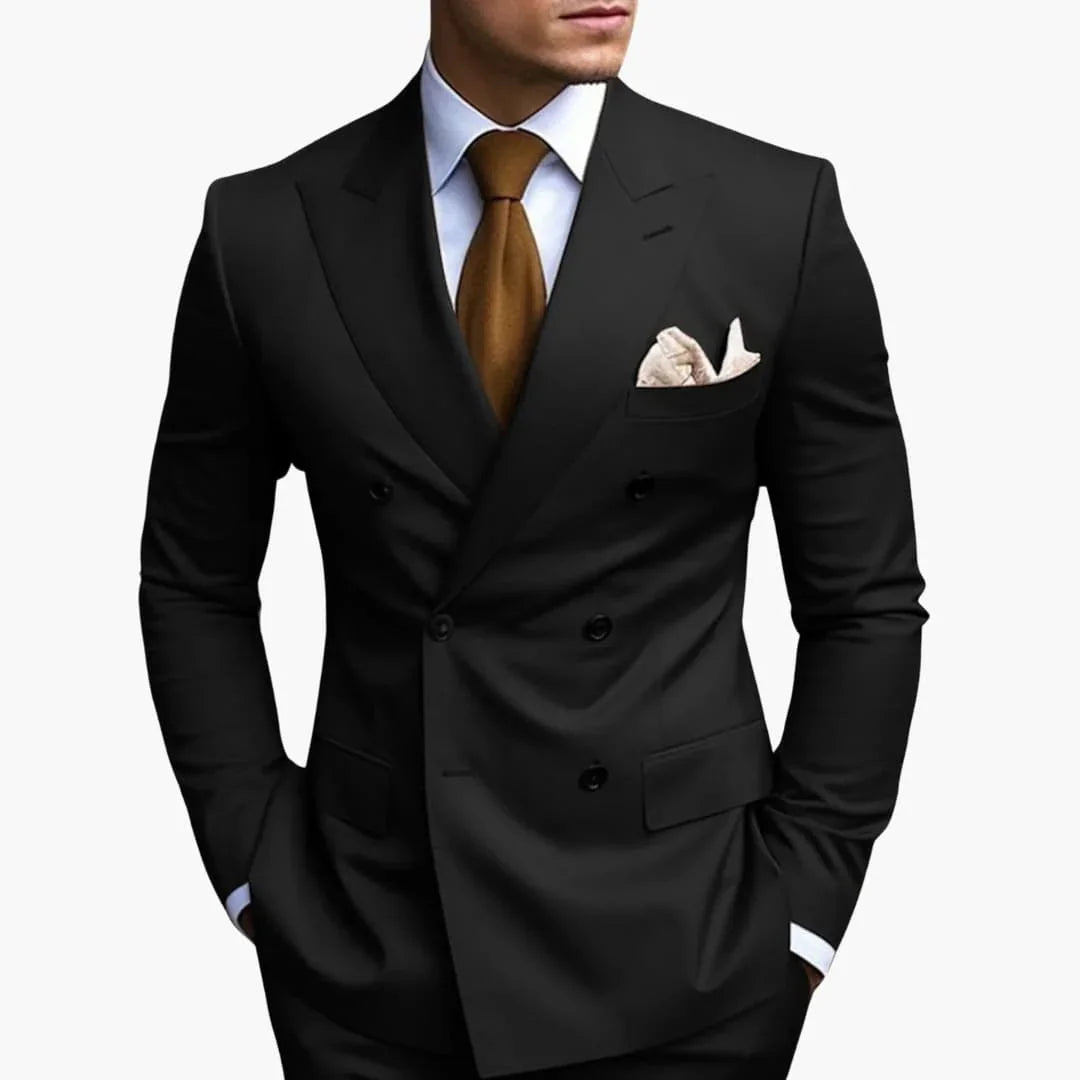 Double-Breasted Tailored Suit for Men - Formal Wedding Attire