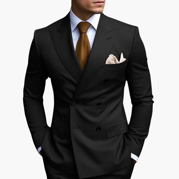 Double-Breasted Tailored Suit for Men - Formal Wedding Attire