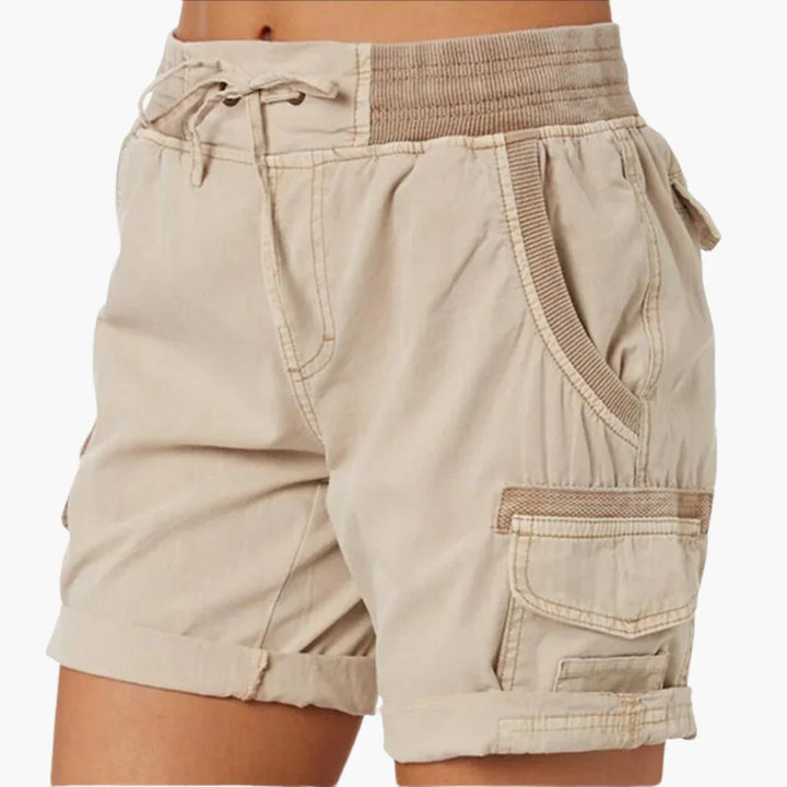 Women's Comfortable Cargo Shorts - Lightweight Stretch Waist