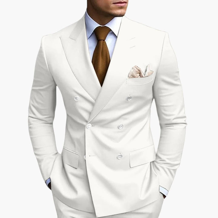 Double-Breasted Tailored Suit for Men - Formal Wedding Attire