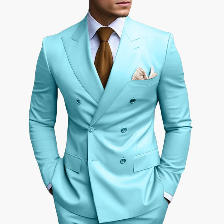 Double-Breasted Tailored Suit for Men - Formal Wedding Attire