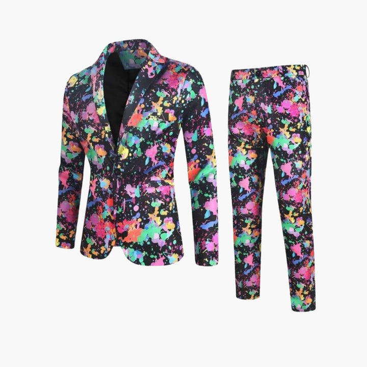 Multicoloured Slim Fit Suit - Wedding Guest Attire for Men