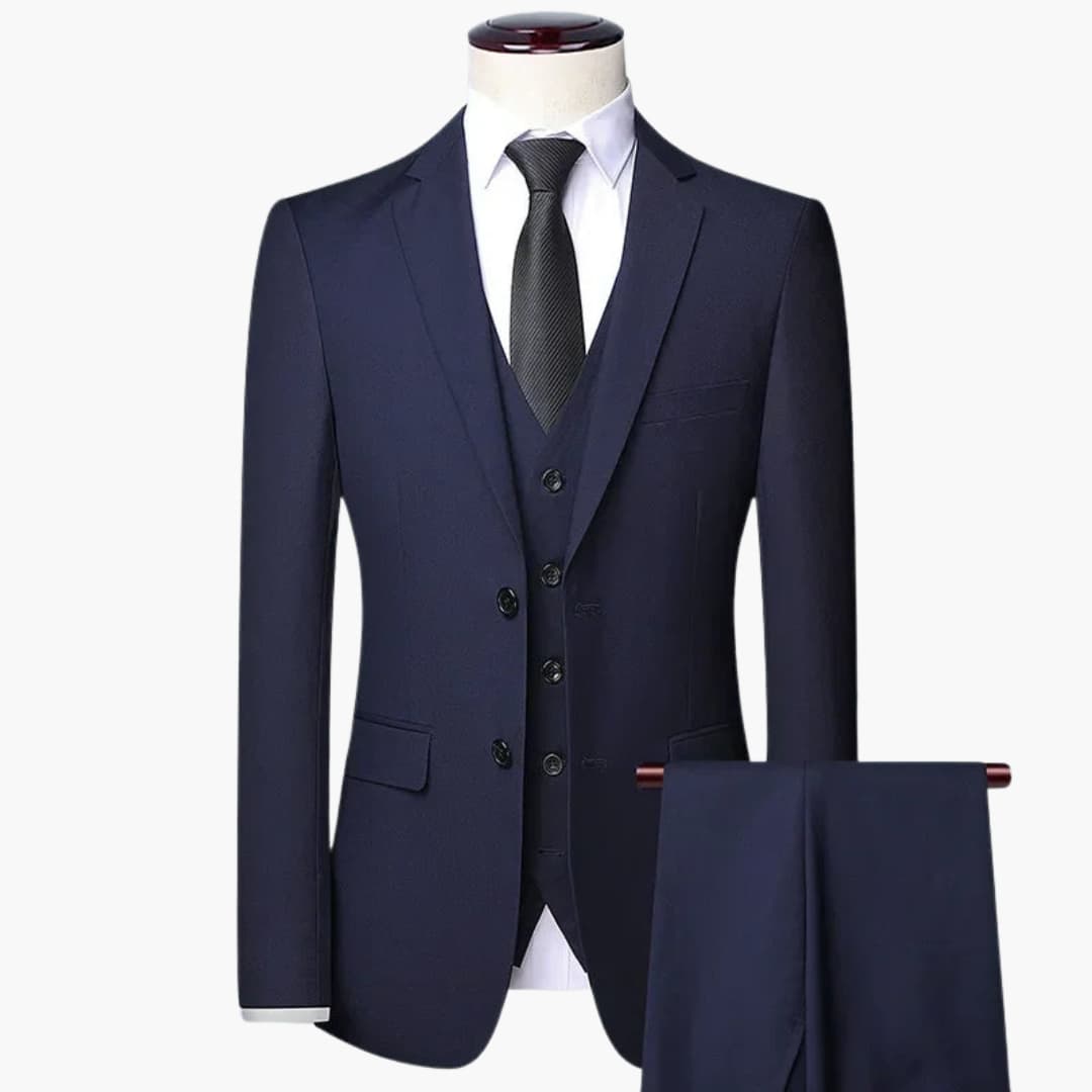 Slim Fit 3-Piece Suit for Men - Ideal Wedding Guest Attire