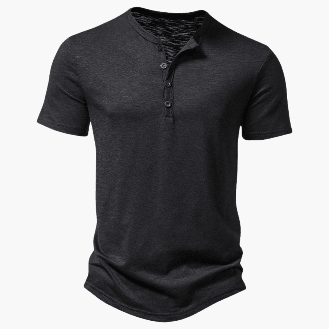 Casual Button Neck T-Shirt for Men - WardrobeVogue
