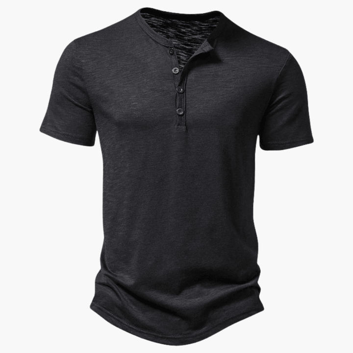 Casual Button Neck T-Shirt for Men - WardrobeVogue