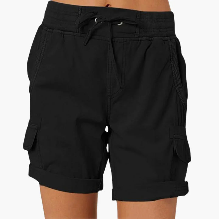 Women's Comfortable Cargo Shorts - Lightweight Stretch Waist