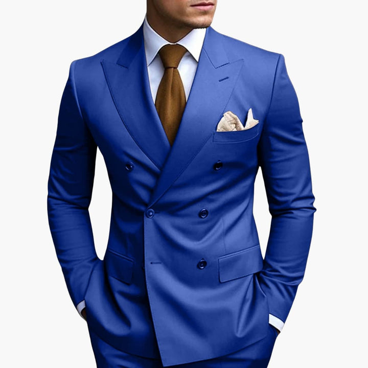 Double-Breasted Tailored Suit for Men - Formal Wedding Attire