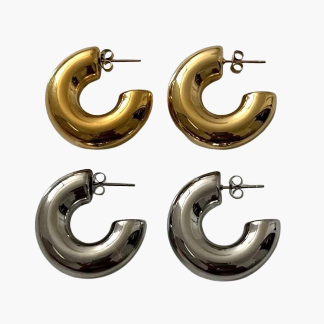 Bold Gold Chunky Hoops for Women - WardrobeVogue