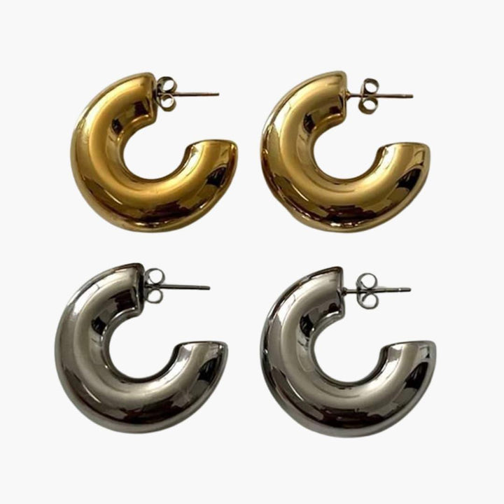 Bold Gold Chunky Hoops for Women - WardrobeVogue