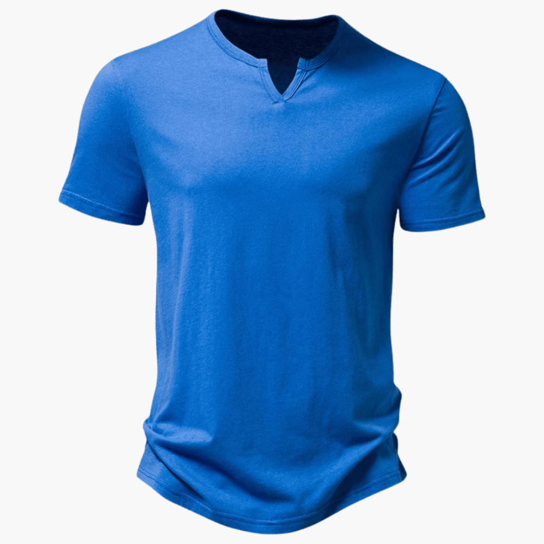 Casual Button Neck T-Shirt for Men - WardrobeVogue