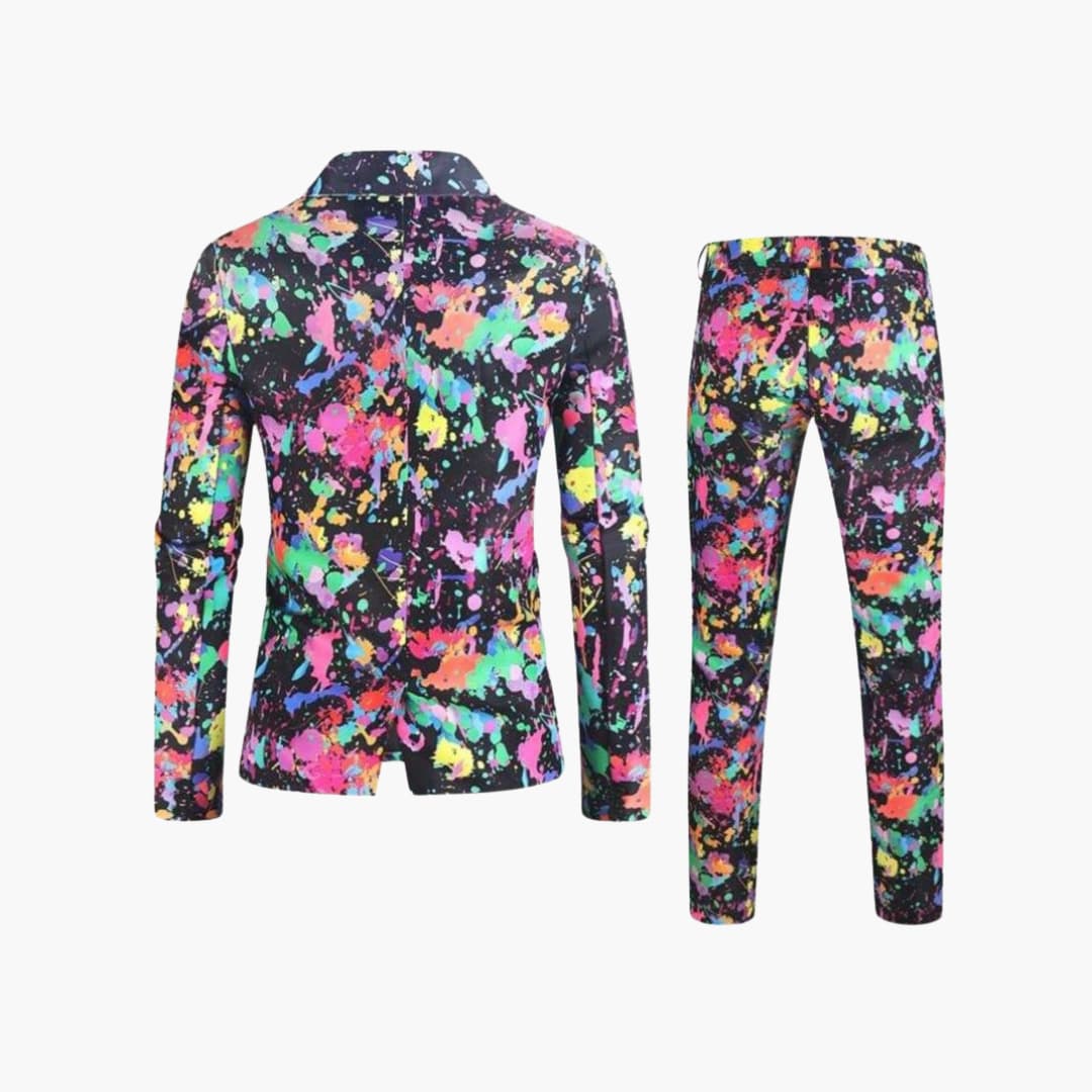 Multicoloured Slim Fit Suit - Wedding Guest Attire for Men