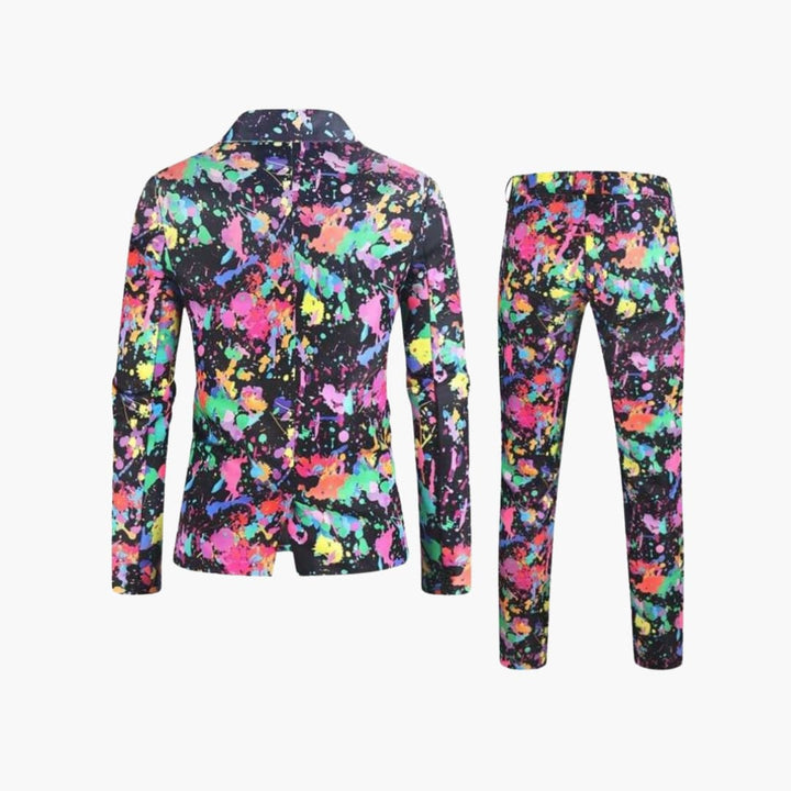 Multicoloured Slim Fit Suit - Wedding Guest Attire for Men