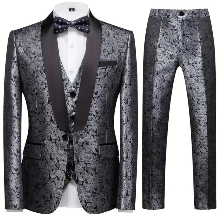 3-Piece Slim Fit Suit - Elegant Wedding Guest Look for Men