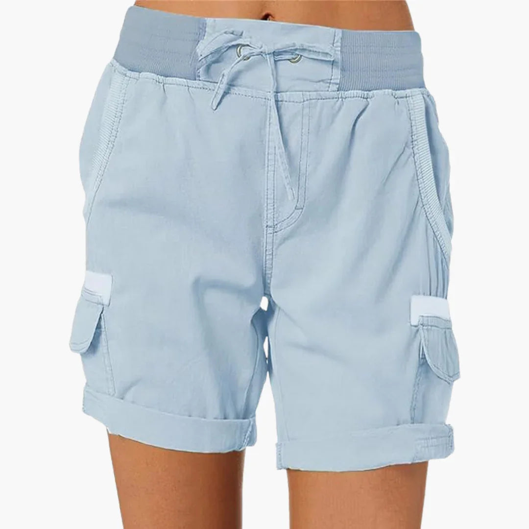 Women's Comfortable Cargo Shorts - Lightweight Stretch Waist