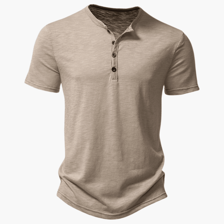 Casual Button Neck T-Shirt for Men - WardrobeVogue