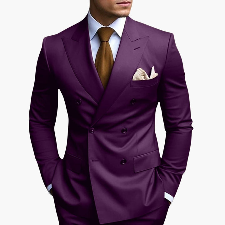 Double-Breasted Tailored Suit for Men - Formal Wedding Attire