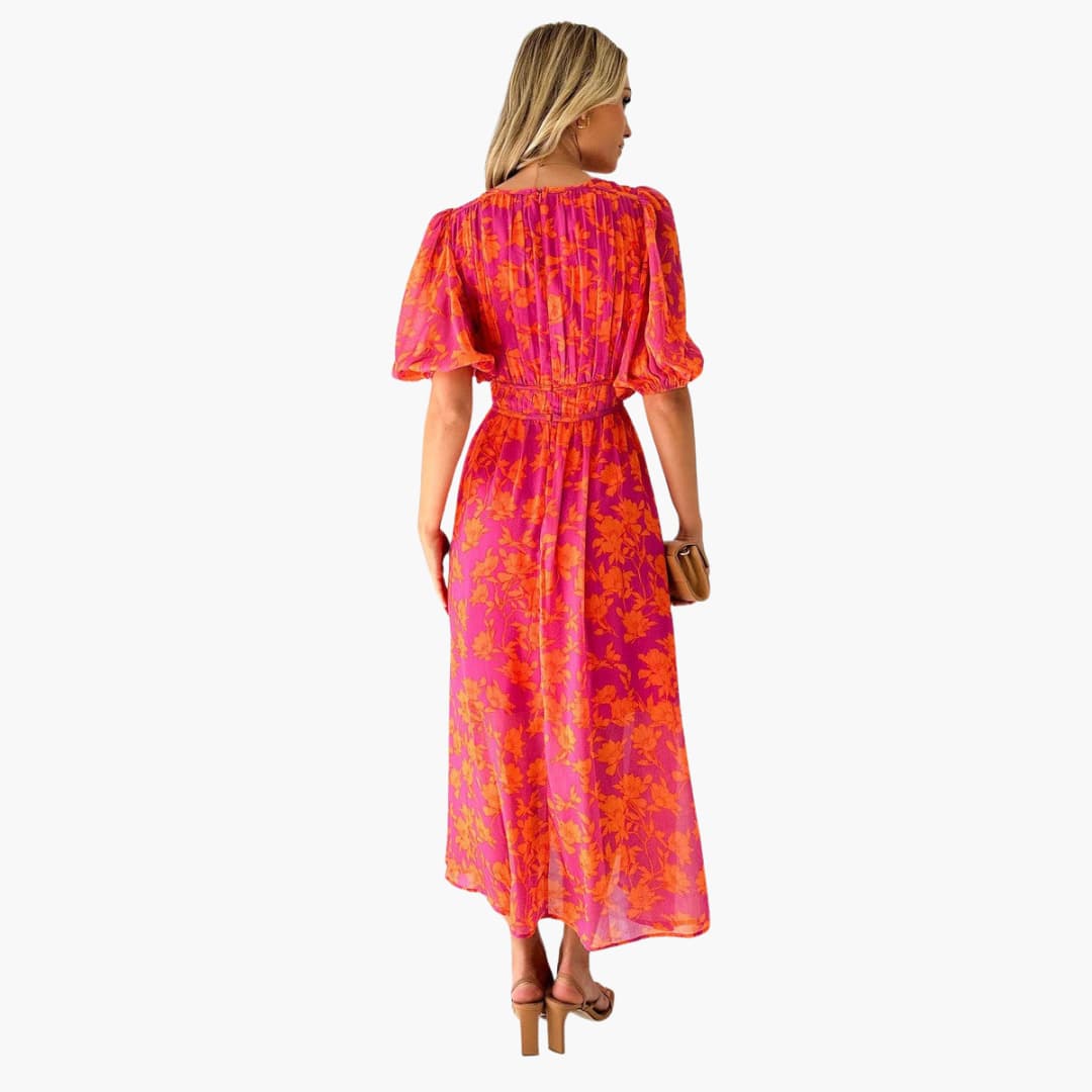 A-Line Maxi Dress - V-Neck Flowy Fit for Women’s Summer Style