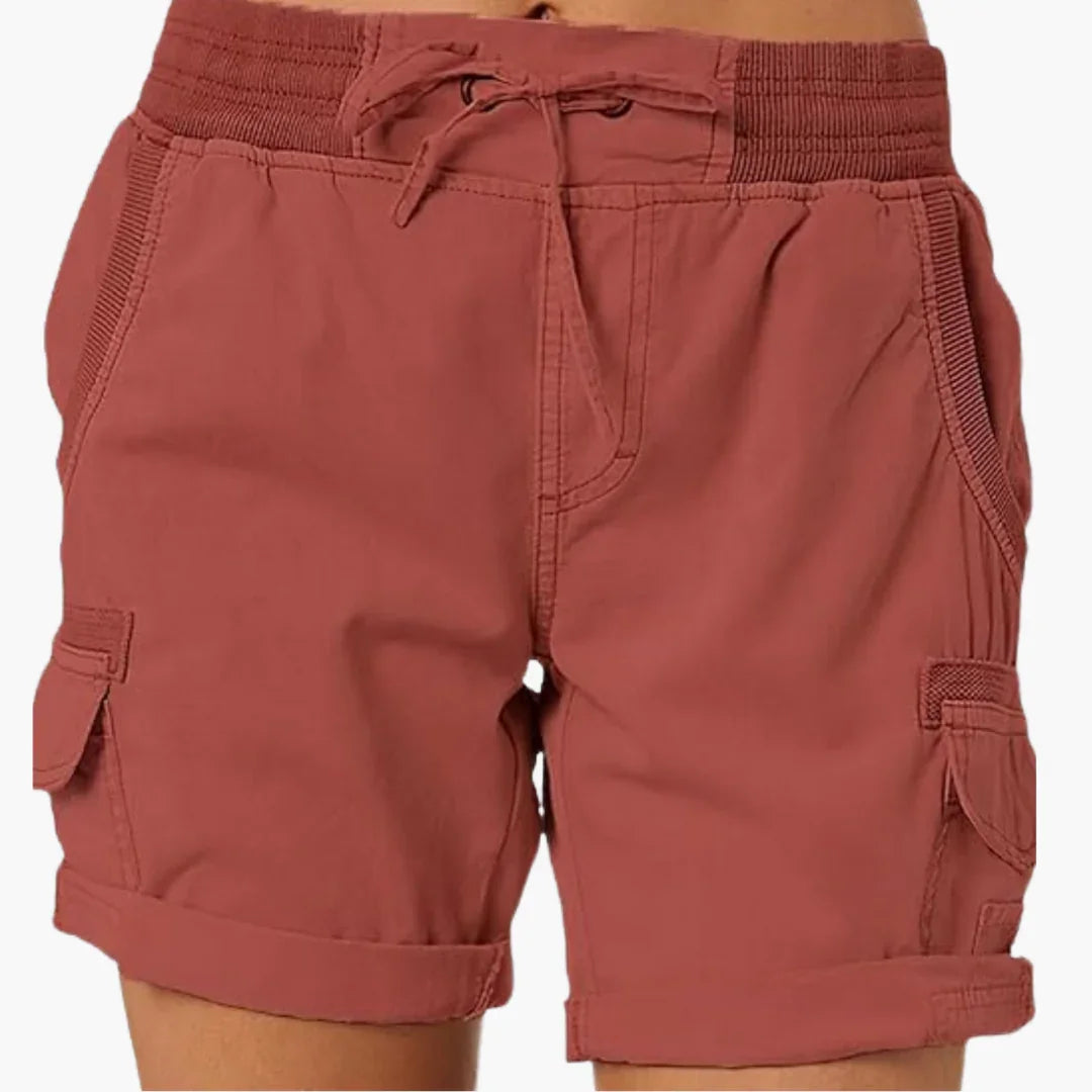Women's Comfortable Cargo Shorts - Lightweight Stretch Waist