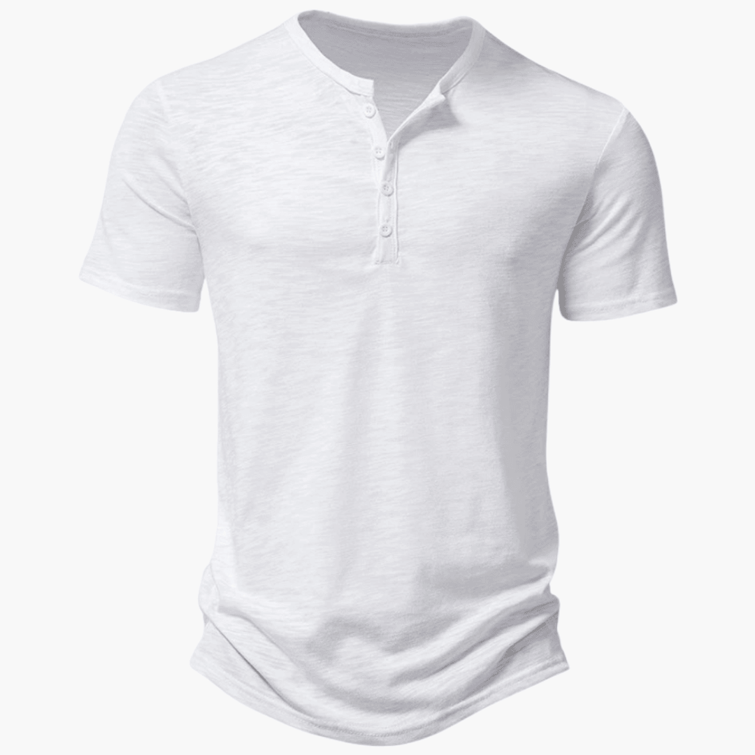 Casual Button Neck T-Shirt for Men - WardrobeVogue