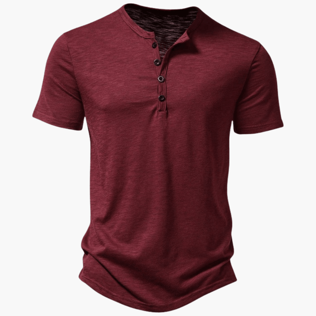 Casual Button Neck T-Shirt for Men - WardrobeVogue