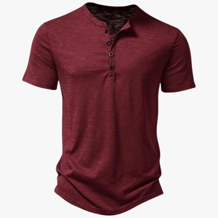 Casual Button Neck T-Shirt for Men - WardrobeVogue