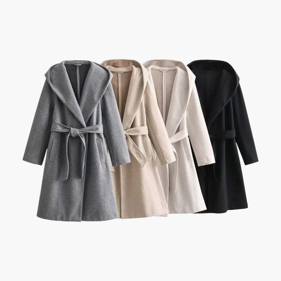 Classic Hooded Trench Coat for Women - WardrobeVogue