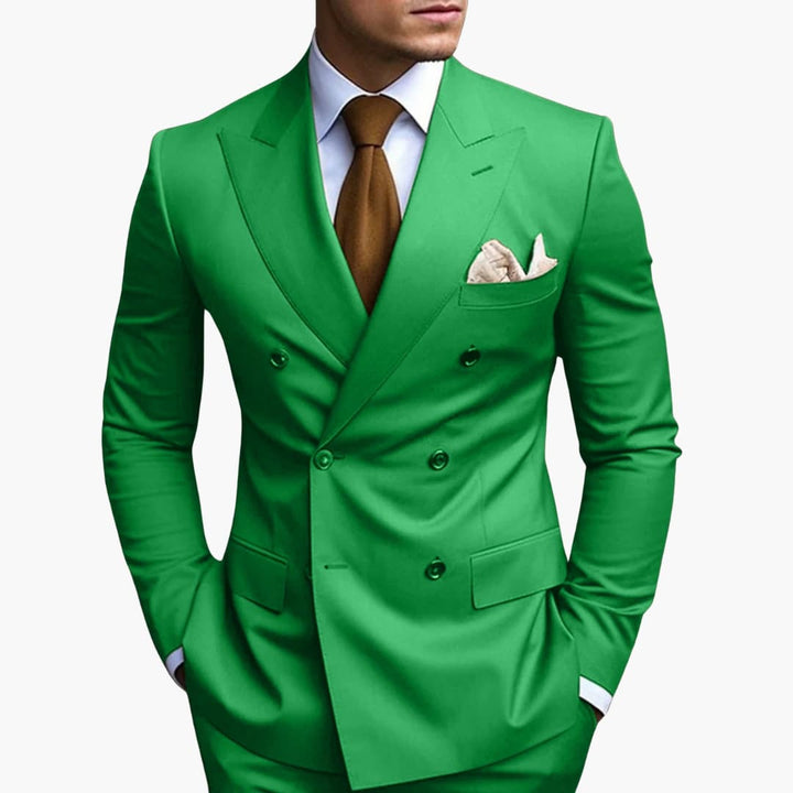 Double-Breasted Tailored Suit for Men - Formal Wedding Attire