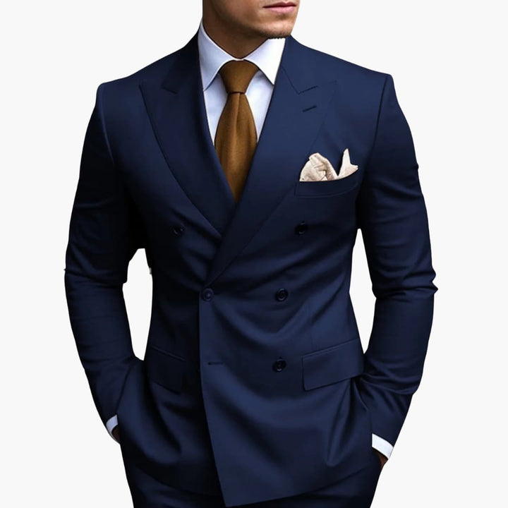 Double-Breasted Tailored Suit for Men - Formal Wedding Attire
