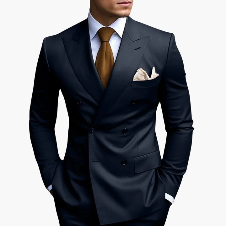Double-Breasted Tailored Suit for Men - Formal Wedding Attire